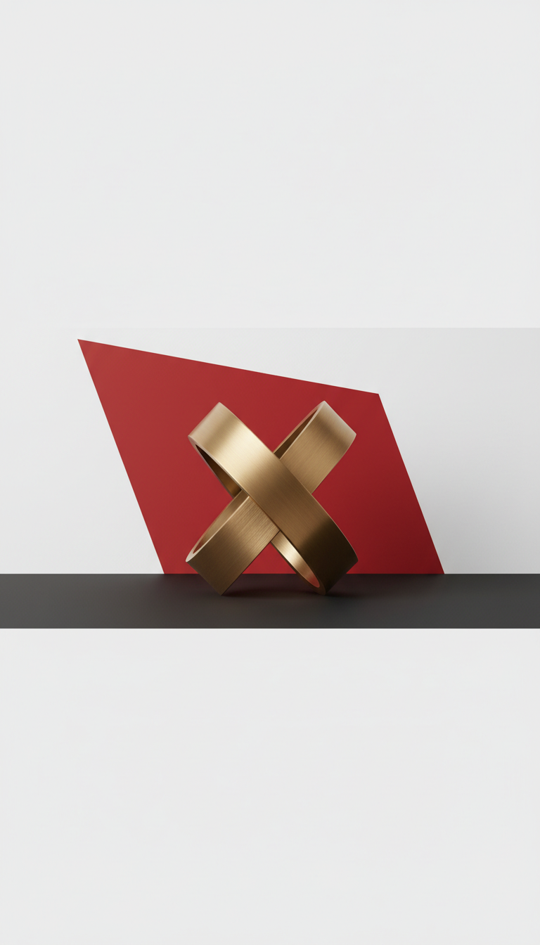 Minimalist brushed metal decor object