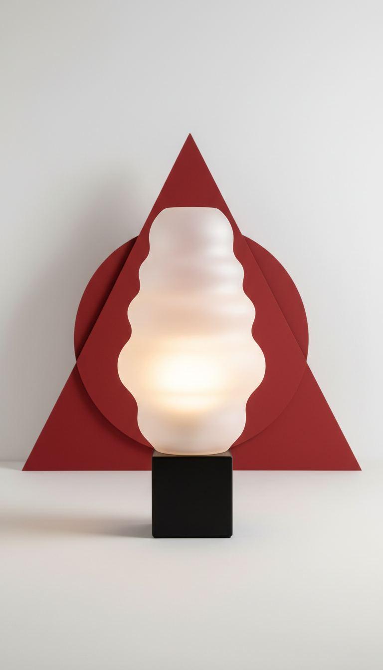 Sculptural matte glass desk lamp